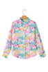 Western Horse Print Long Sleeve Button Down Shirt