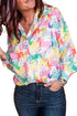Western Horse Print Long Sleeve Button Down Shirt