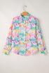 Western Horse Print Long Sleeve Button Down Shirt