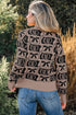 Western Horseshoe And Bow Graphic Crew Neck Sweater