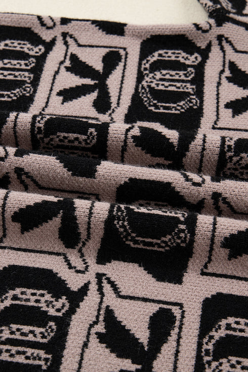 Western Horseshoe And Bow Graphic Crew Neck Sweater