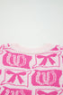 Western Horseshoe And Bow Graphic Crew Neck Sweater
