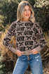 Western Horseshoe And Bow Graphic Crew Neck Sweater
