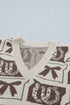 Western Horseshoe Bow Printed Loose Knit Sweater Vest