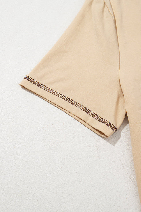 Western Horseshoe Graphic Cotton Blend Patch Pocket Tee