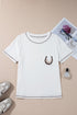 Western Horseshoe Graphic Cotton Blend Patch Pocket Tee