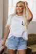 Western Horseshoe Graphic Cotton Blend Patch Pocket Tee