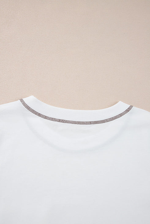 Western Horseshoe Graphic Cotton Blend Patch Pocket Tee