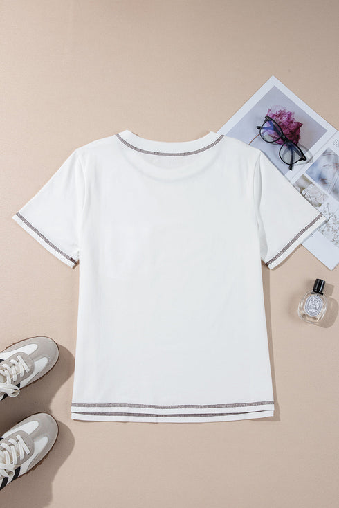 Western Horseshoe Graphic Cotton Blend Patch Pocket Tee