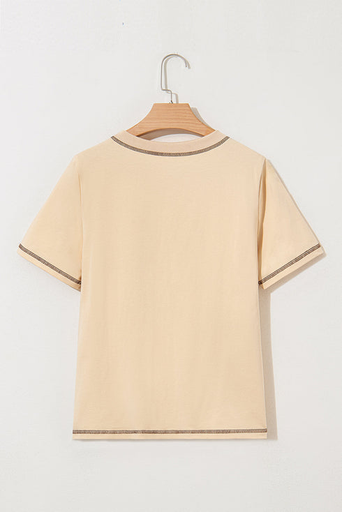 Western Horseshoe Graphic Cotton Blend Patch Pocket Tee