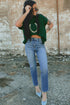 Western Horseshoe Graphic Knit Short Sleeve Sweater
