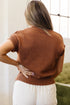 Western Horseshoe Pattern Short Sleeve Knit Sweater
