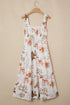 Western Horseshoe Print Smocked Sleeveless A-Line Midi Dress