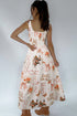Western Horseshoe Print Smocked Sleeveless A-Line Midi Dress