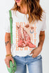 Western Howdy Boots Graphic Crew Neck Short Sleeve Tee
