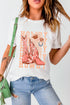 Western Howdy Boots Graphic Crew Neck Short Sleeve Tee