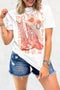 Western Howdy Boots Graphic Crew Neck Short Sleeve Tee