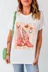 Western Howdy Boots Graphic Crew Neck Short Sleeve Tee