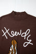 Western Howdy Graphic Knit Mock Neck Sweater