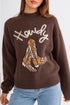 Western Howdy Graphic Knit Mock Neck Sweater