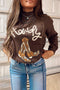Western Howdy Graphic Knit Mock Neck Sweater
