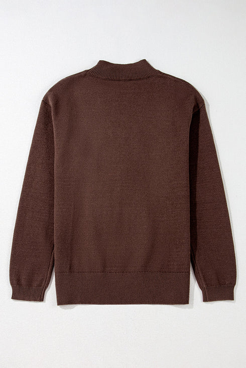 Western Howdy Graphic Knit Mock Neck Sweater