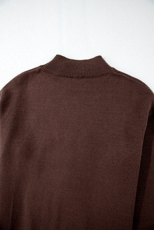 Western Howdy Graphic Knit Mock Neck Sweater