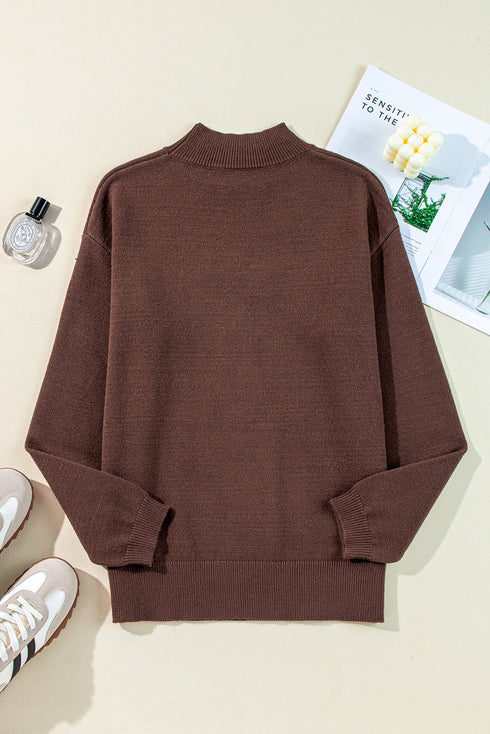 Western Howdy Graphic Knit Mock Neck Sweater