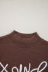 Western Howdy Graphic Knit Mock Neck Sweater