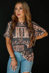 Western Howdy Graphic Print Short Sleeve Crew Neck Tee
