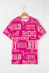Western Howdy Graphic Print Short Sleeve Crew Neck Tee