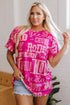 Western Howdy Graphic Print Short Sleeve Crew Neck Tee