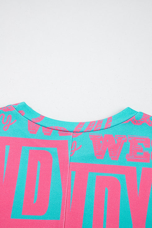 Western Howdy Graphic Print Short Sleeve Crew Neck Tee