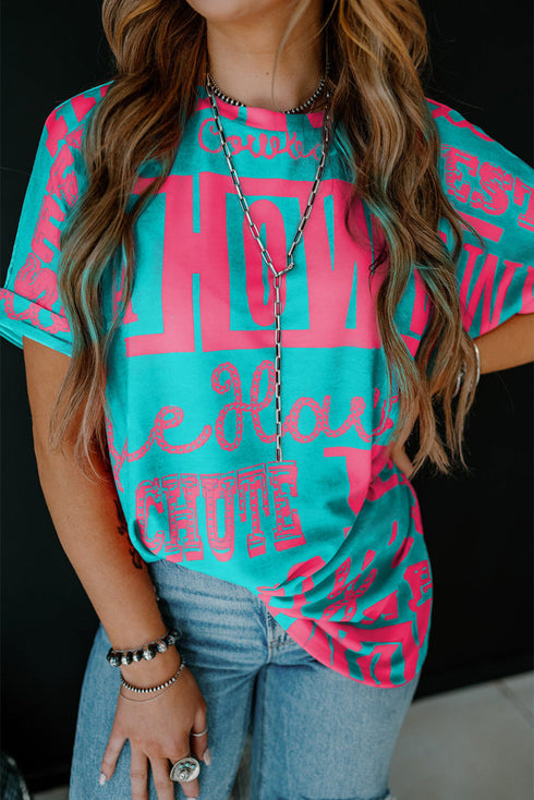 Western Howdy Graphic Print Short Sleeve Crew Neck Tee