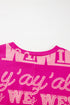 Western Howdy Graphic Print Short Sleeve Crew Neck Tee