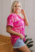Western Howdy Graphic Print Short Sleeve Crew Neck Tee