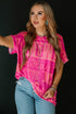 Western Howdy Graphic Print Short Sleeve Crew Neck Tee
