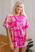 Western Howdy Graphic Print Short Sleeve Crew Neck Tee