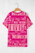 Western Howdy Graphic Print Short Sleeve Crew Neck Tee