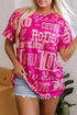 Western Howdy Graphic Print Short Sleeve Crew Neck Tee