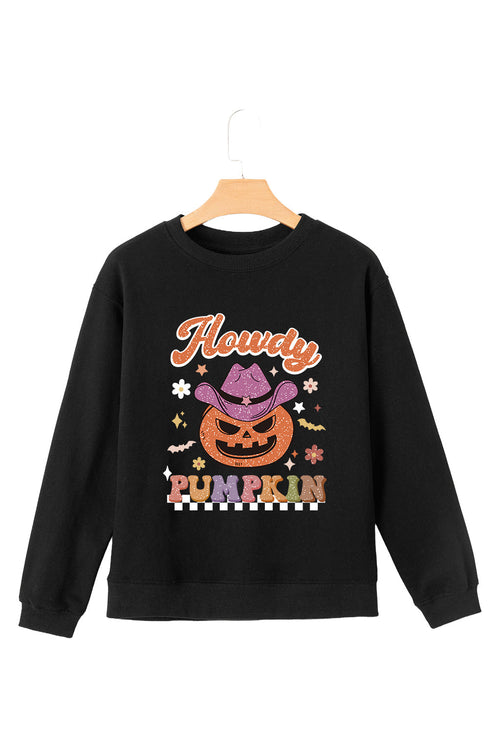 Western Howdy Pumpkin Graphic Crewneck Sweatshirt