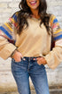 Western Inspired Aztec Print Sleeve Raglan Pullover Sweatshirt