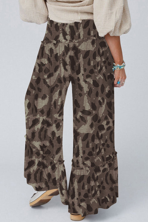 Western Inspired Camo Print Wide Leg Pants