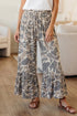 Western Inspired Camo Print Wide Leg Pants