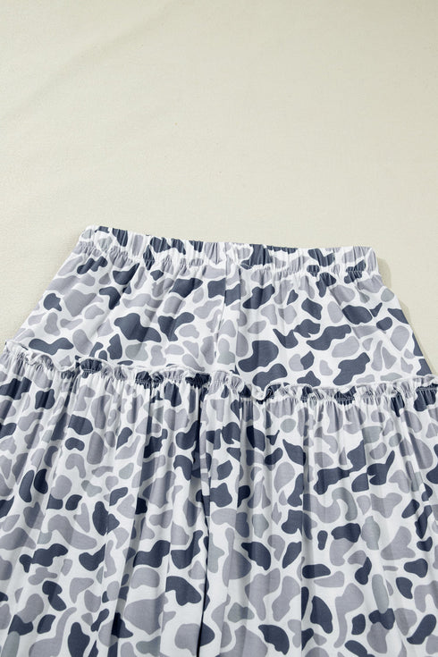Western Inspired Camo Print Wide Leg Pants