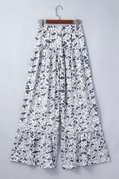 Western Inspired Camo Print Wide Leg Pants