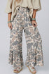 Western Inspired Camo Print Wide Leg Pants