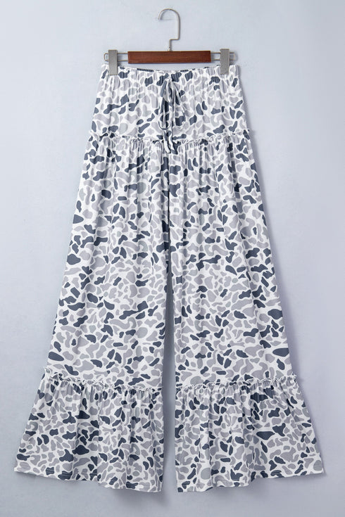 Western Inspired Camo Print Wide Leg Pants