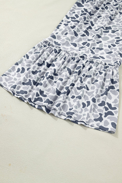 Western Inspired Camo Print Wide Leg Pants
