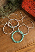 Western Inspired Faux Stone Acrylic And Shell Bracelet Set